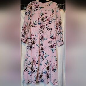 Nanette Lepore Floral Midi Dress In Sugar Plum Long Sleeve Fit & Floral …